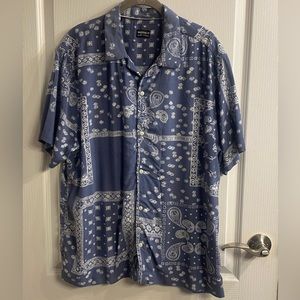 Bandanna print camp shirt